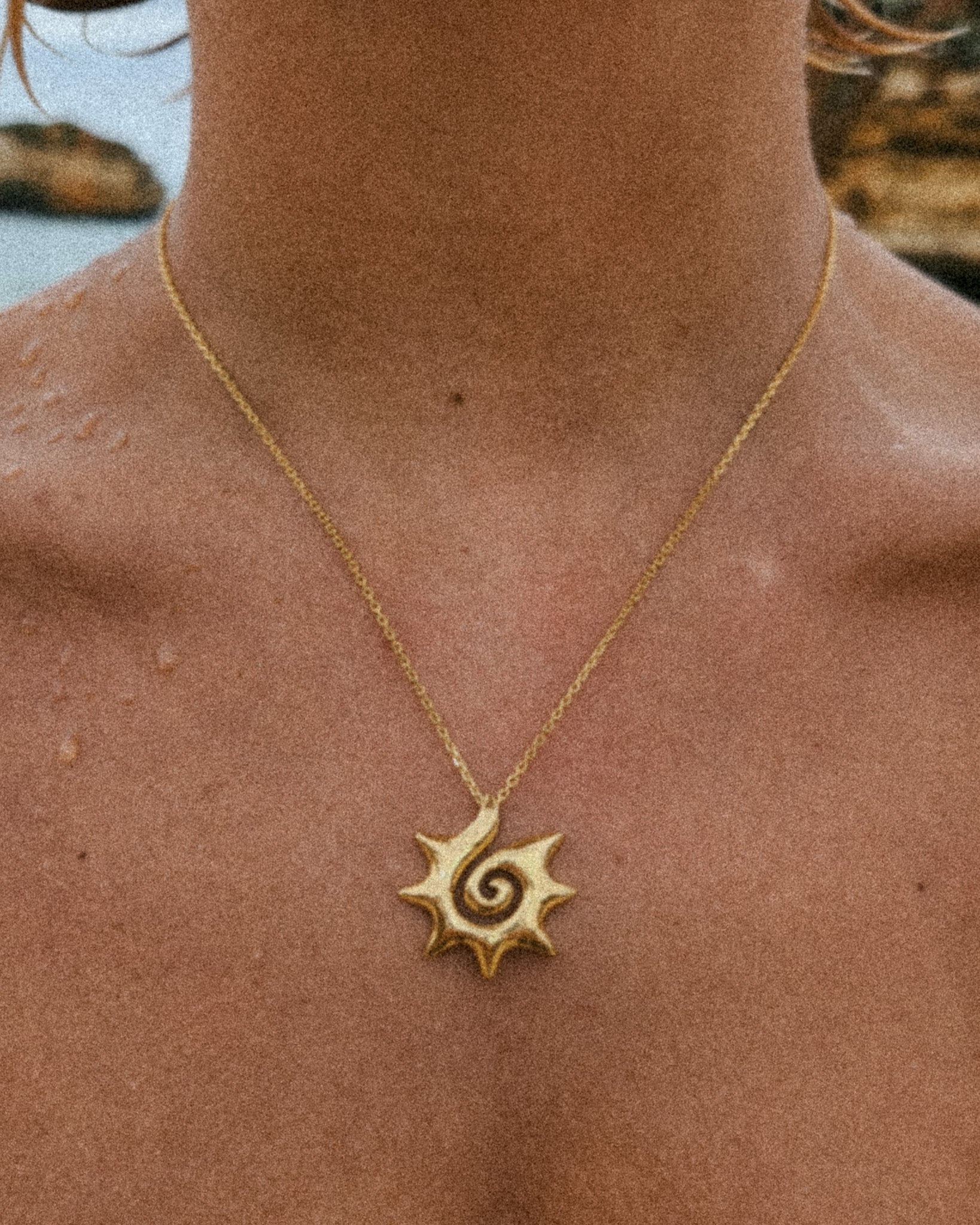 Sun Swirl Gold Necklace