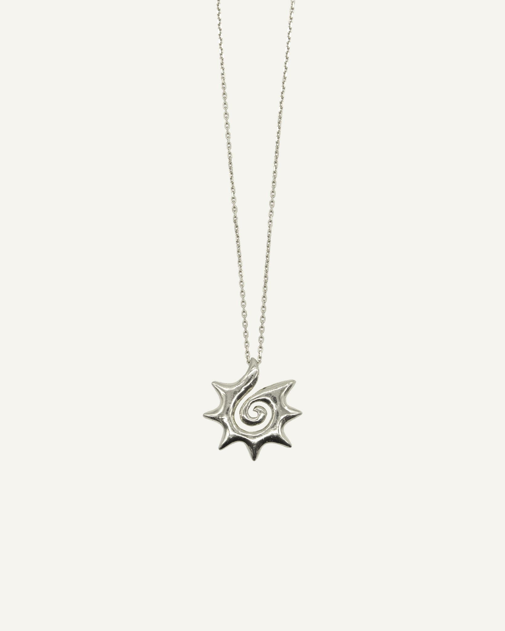 Sun Swirl Chain Necklace | Sun Swirl Silver Necklace | The Recollect